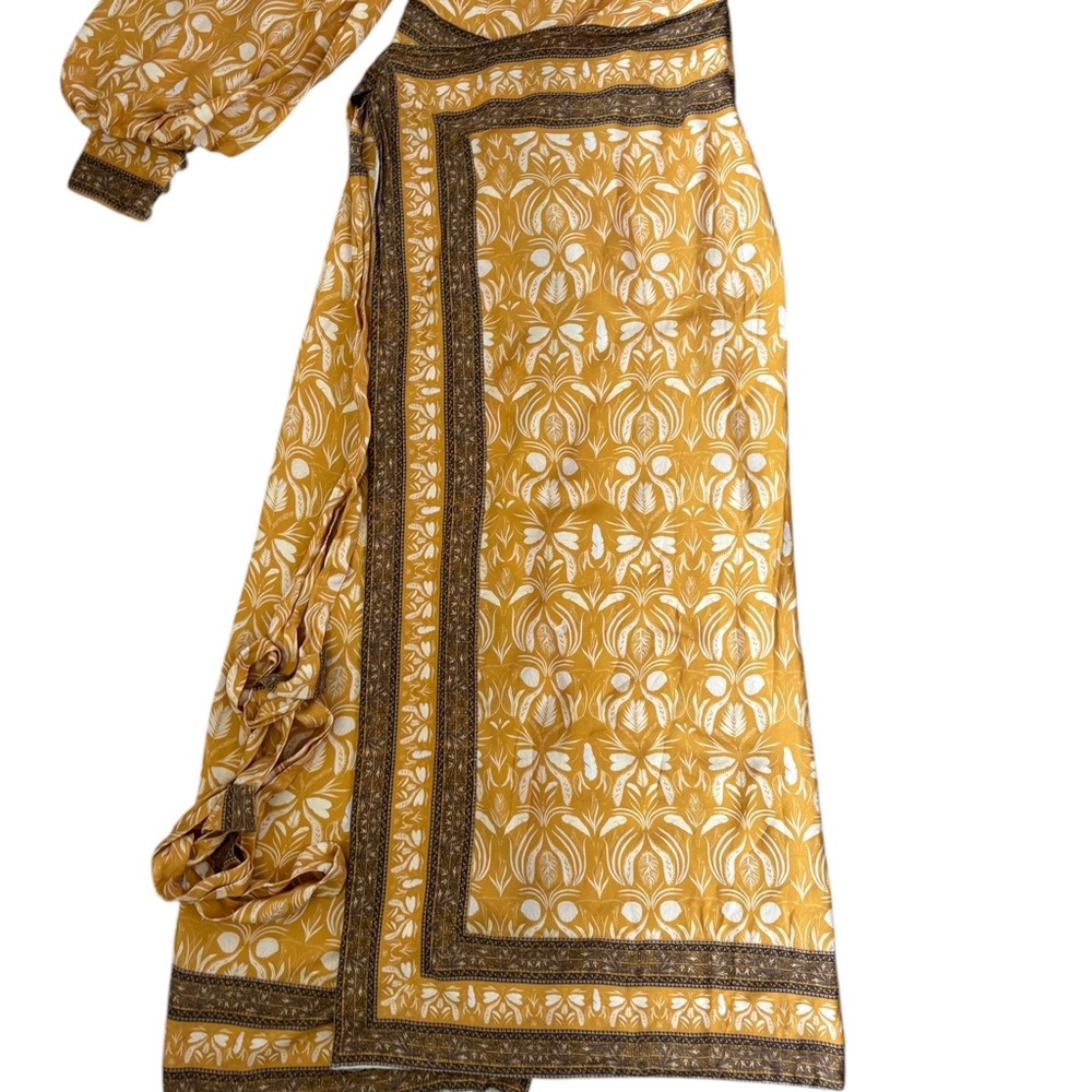 Andres Otalora Abril Asymmetric Pareo Midi Dress Size Orange/Brown Small NWT - Picture 10 of 15